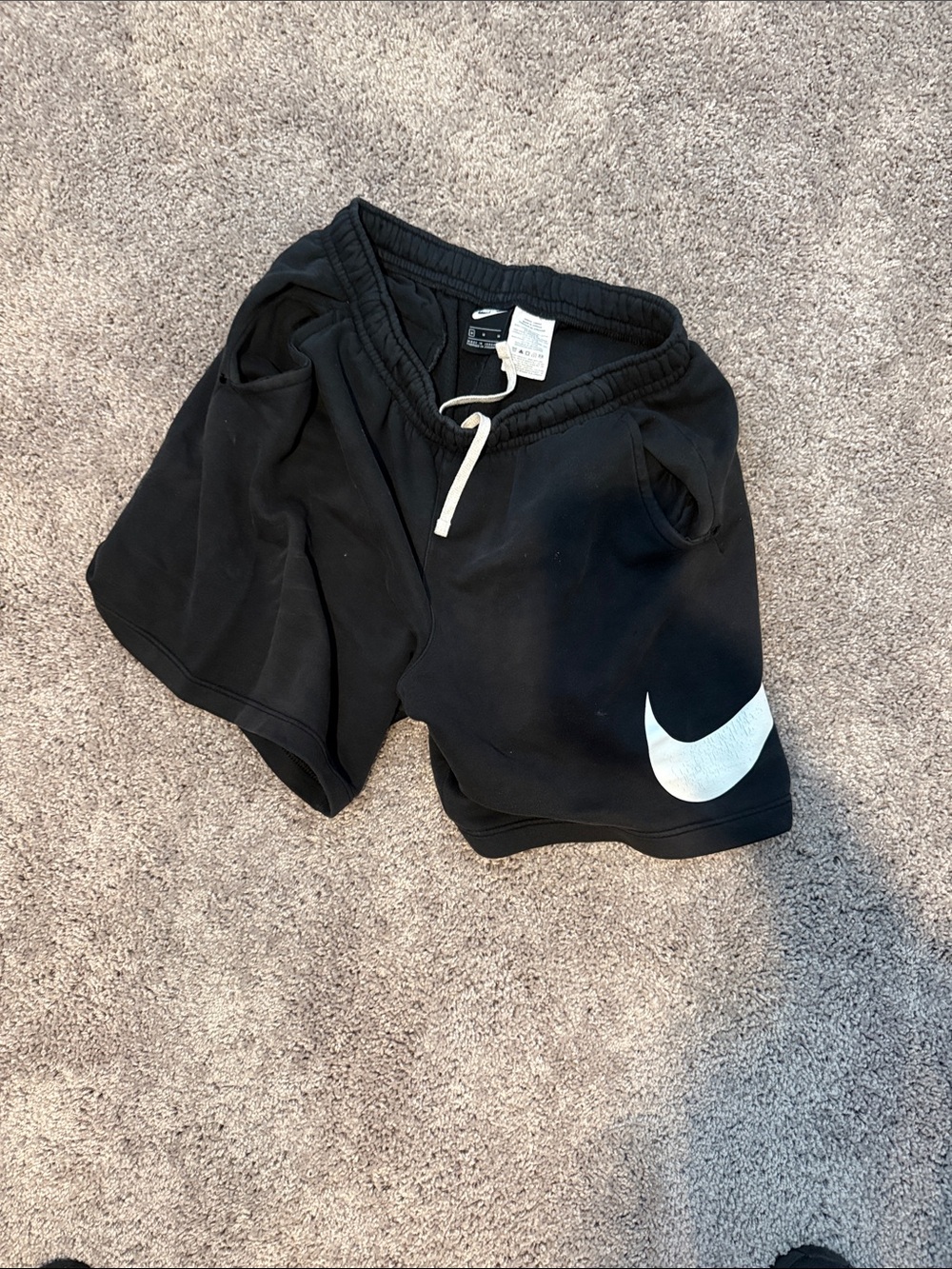 Nike  Black Logo Fleece Shorts
